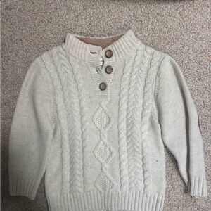Hanna Andersson Cable Knit Mock Neck Sweater with Elbow Patches Size 100